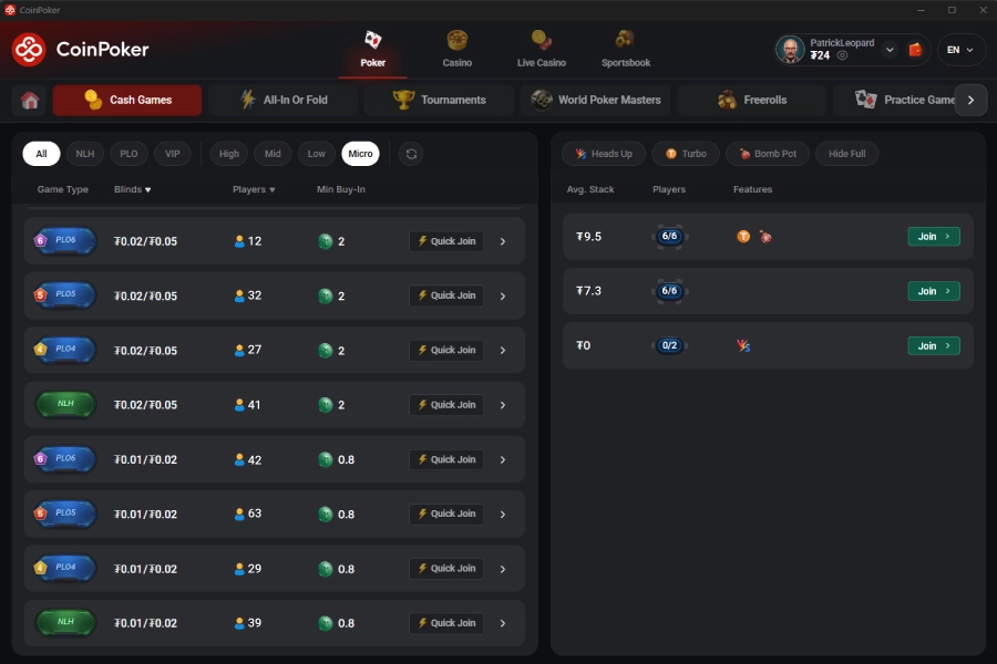 CoinPoker 桌面客户端预览