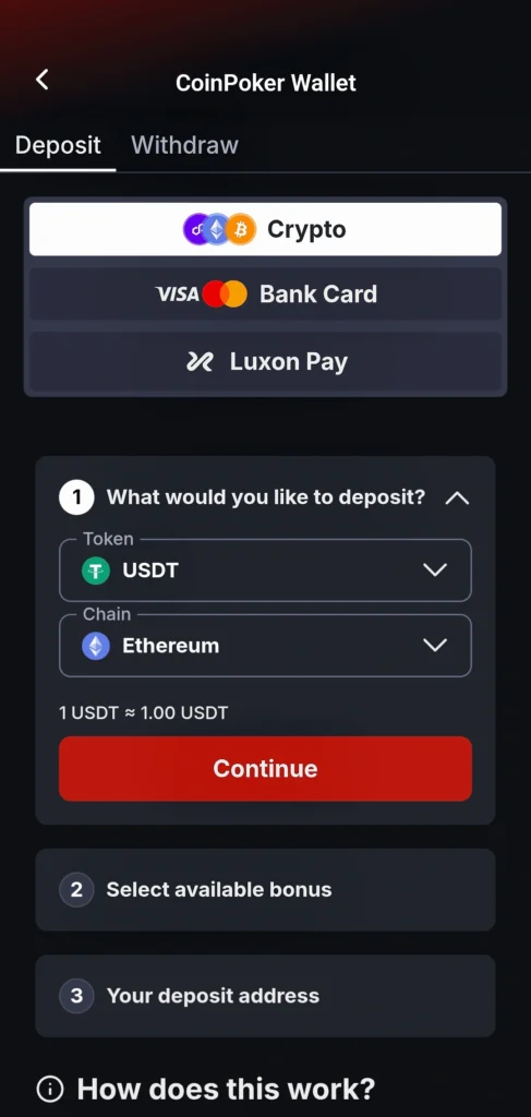 CoinPoker 额外移动端画面